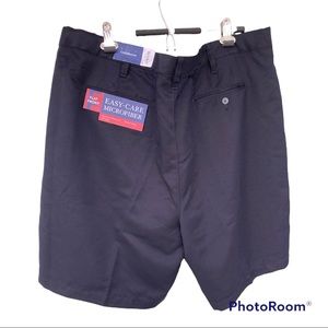 Mens Flat Front Shorts 46 Black Easy Care Moisture Wicking Big & Tall orig. $50